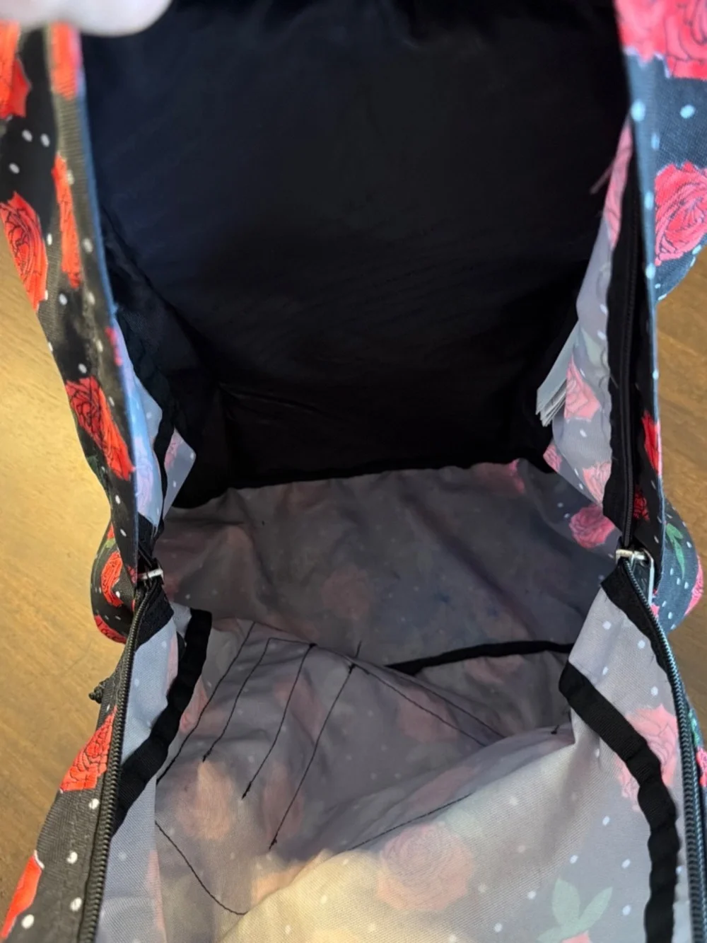 Jansport Betsy Floral Backpack Black Red School Bag 12x17x5.5